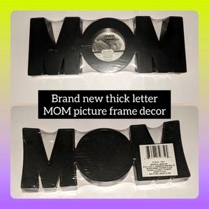 5/$25 new MOM word photo frame decor wrapped in plastic thick black letters